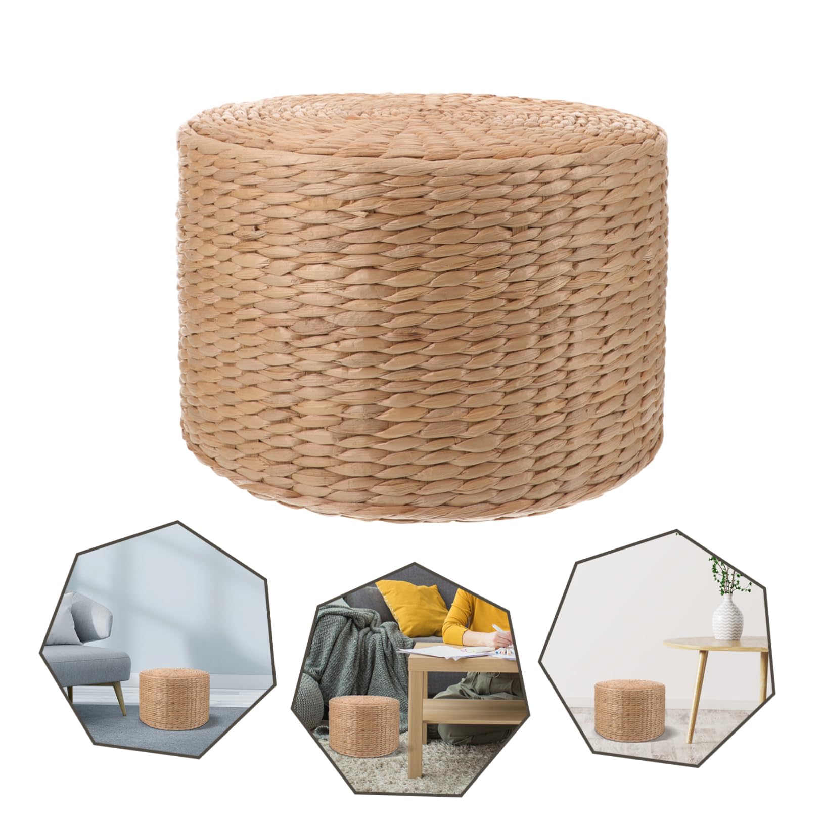 Didiseaon Pouf da Giardino per Bambini in Paglia Intrecciata, Sgabello Piccolo Multifunzione per Cambiare le Scarpe, Design Adorabile e Leggero, per Ambienti Esterni