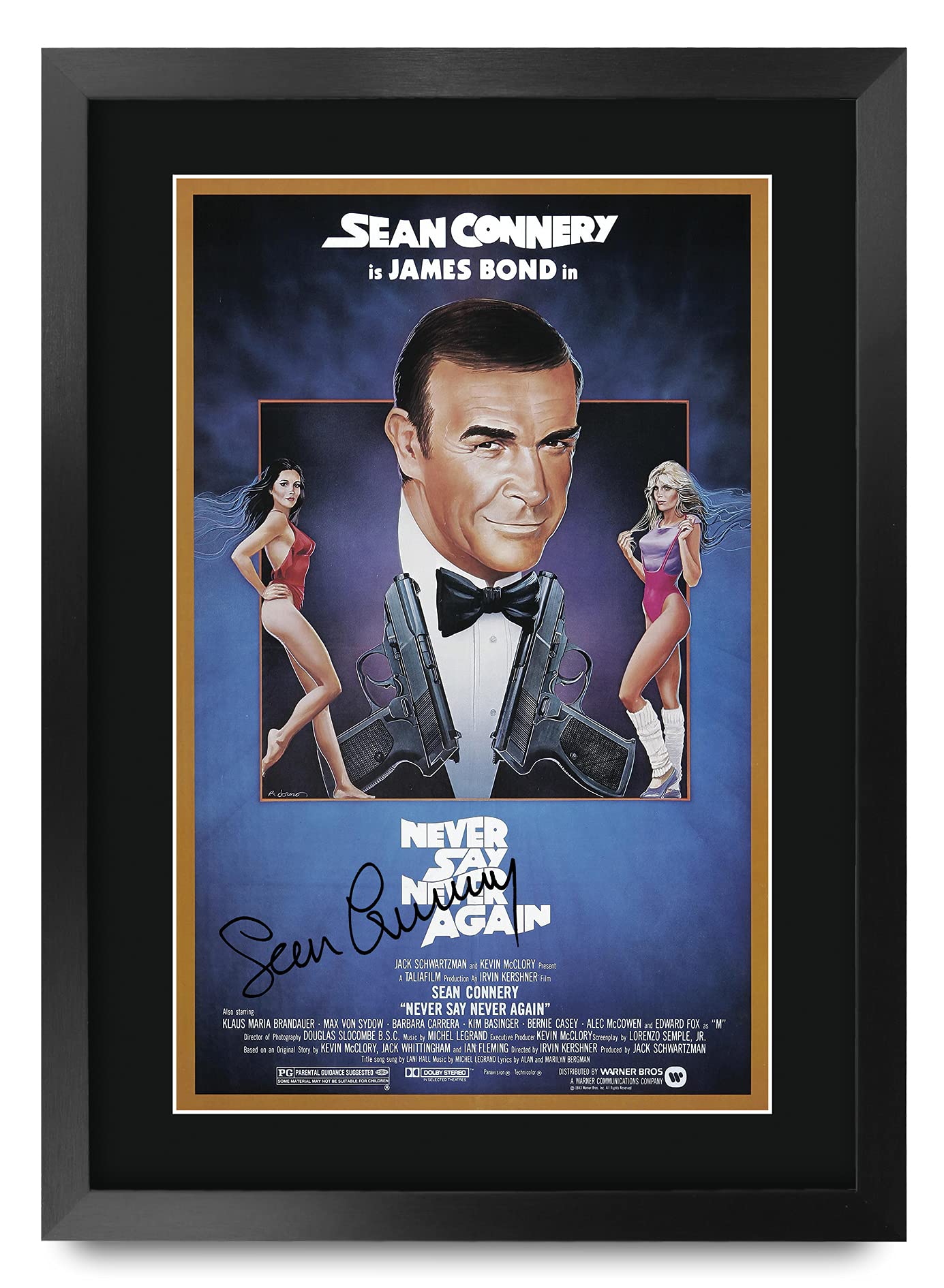 HWC Trading A3 FR James Bond - Never Say Never Again Movie Poster Sean Connery Signed Geschenk GESTALTET A3 Printed Autogramm Film Geschenke drucken Fotobildanzeige