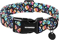 Vista 26 de DOGWONG Collar de algodón y cáñamo para perros, collar rosado resistente ajustable de tela natural suave para mascotas, lindo collar de boda