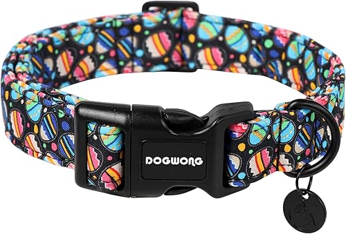 Miniatura 26 de DOGWONG Collar de algodón y cáñamo para perros, collar rosado resistente ajustable de tela natural suave para mascotas, lindo collar de boda