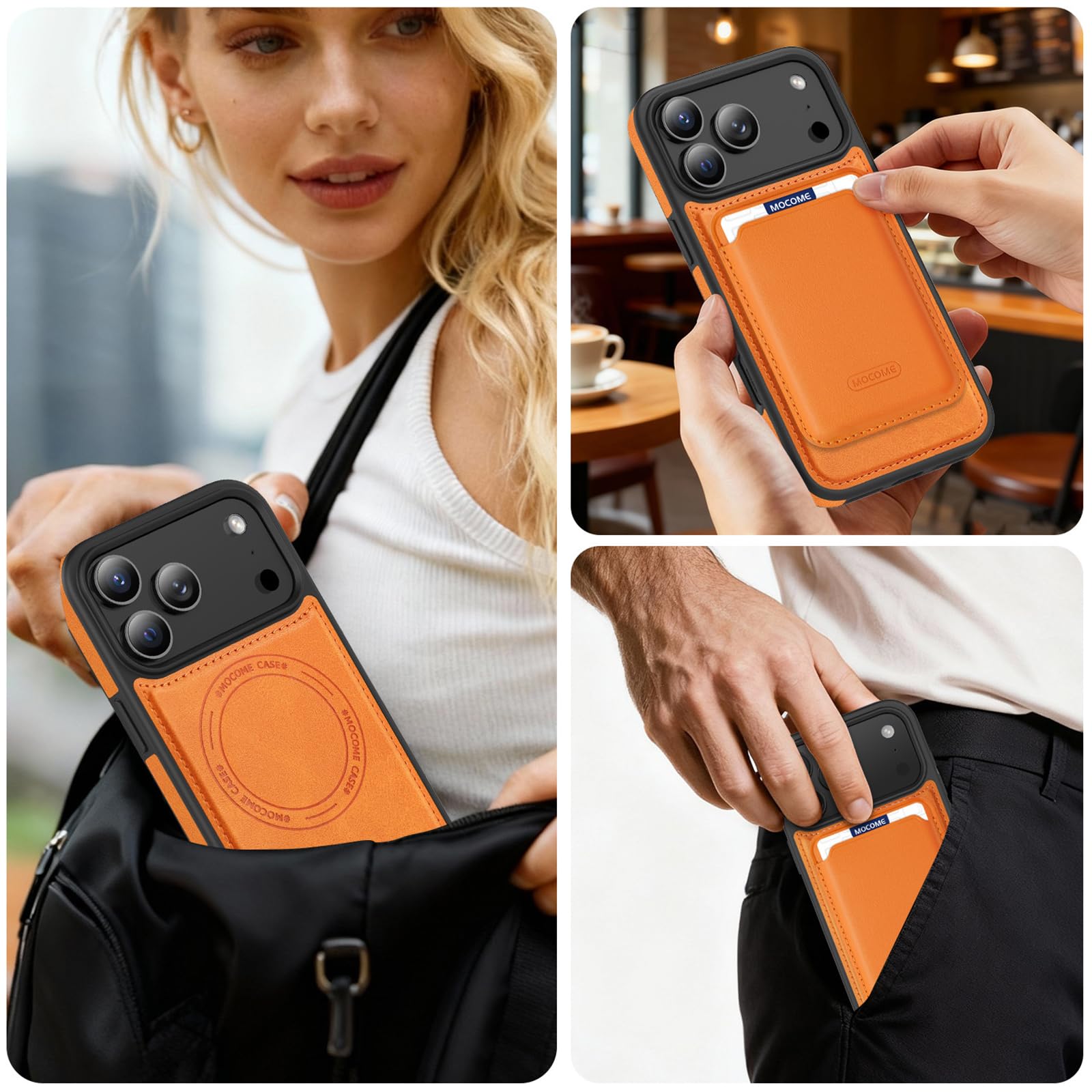 Magnética Funda para iPhone 18 Pro Max/18 Pro, Delgado Extraíble Cartera