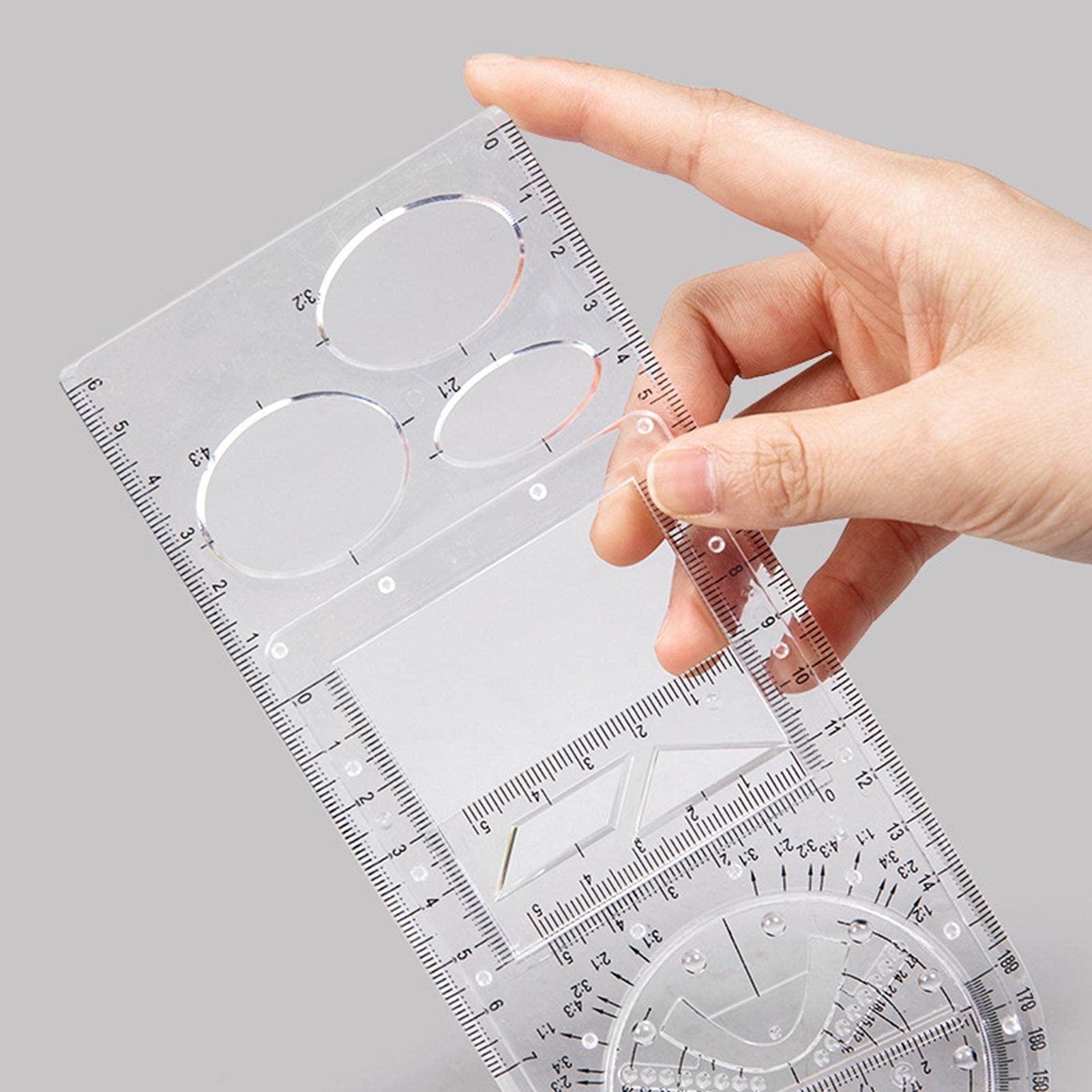 Set Da 10 Modelli Geometrici In Plastica - Righelli Per Disegno Tecnico, Scuola E Ufficio - Foto 11