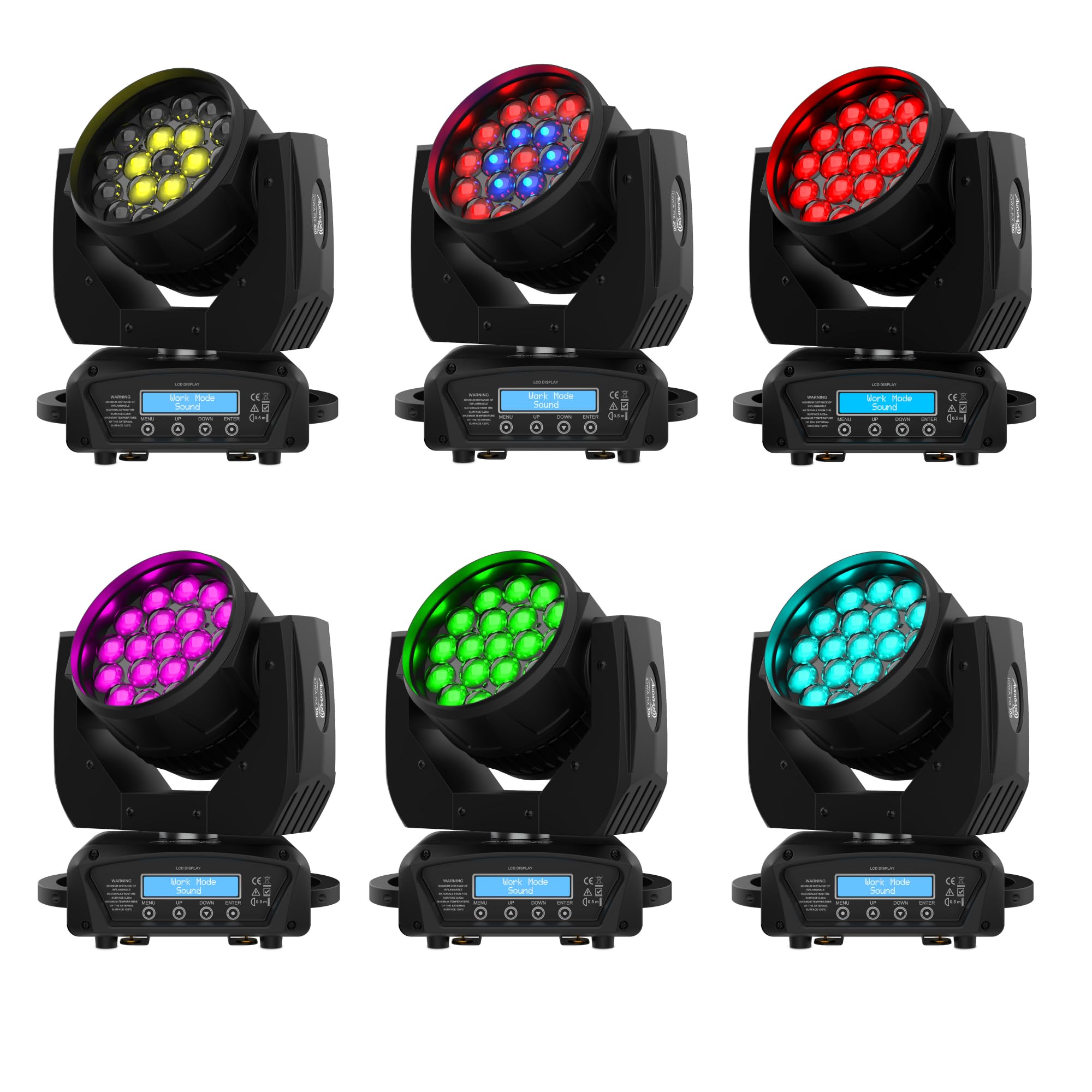 Audibax Iowa Pix 300 Zoom Motorizado RGBw Cabeza Móvil 19 Leds x 15W