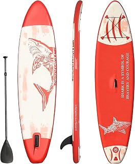 FBITE Portable Surfboard Inflatable Stand Up Paddle Board 9.8' Foldable Inflatable Cruise Drifting Board Surfing Paddle Board