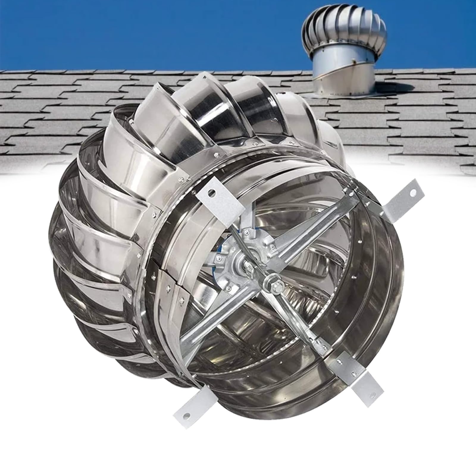 GYEQXKT Stainless Steel Roof Ventilator Wind-Driven Turbine Cap Weatherproof Non-Powered Exhaust Fan Thickened 304 Attic Vent for Chimneys Factories Farms – & Efficient