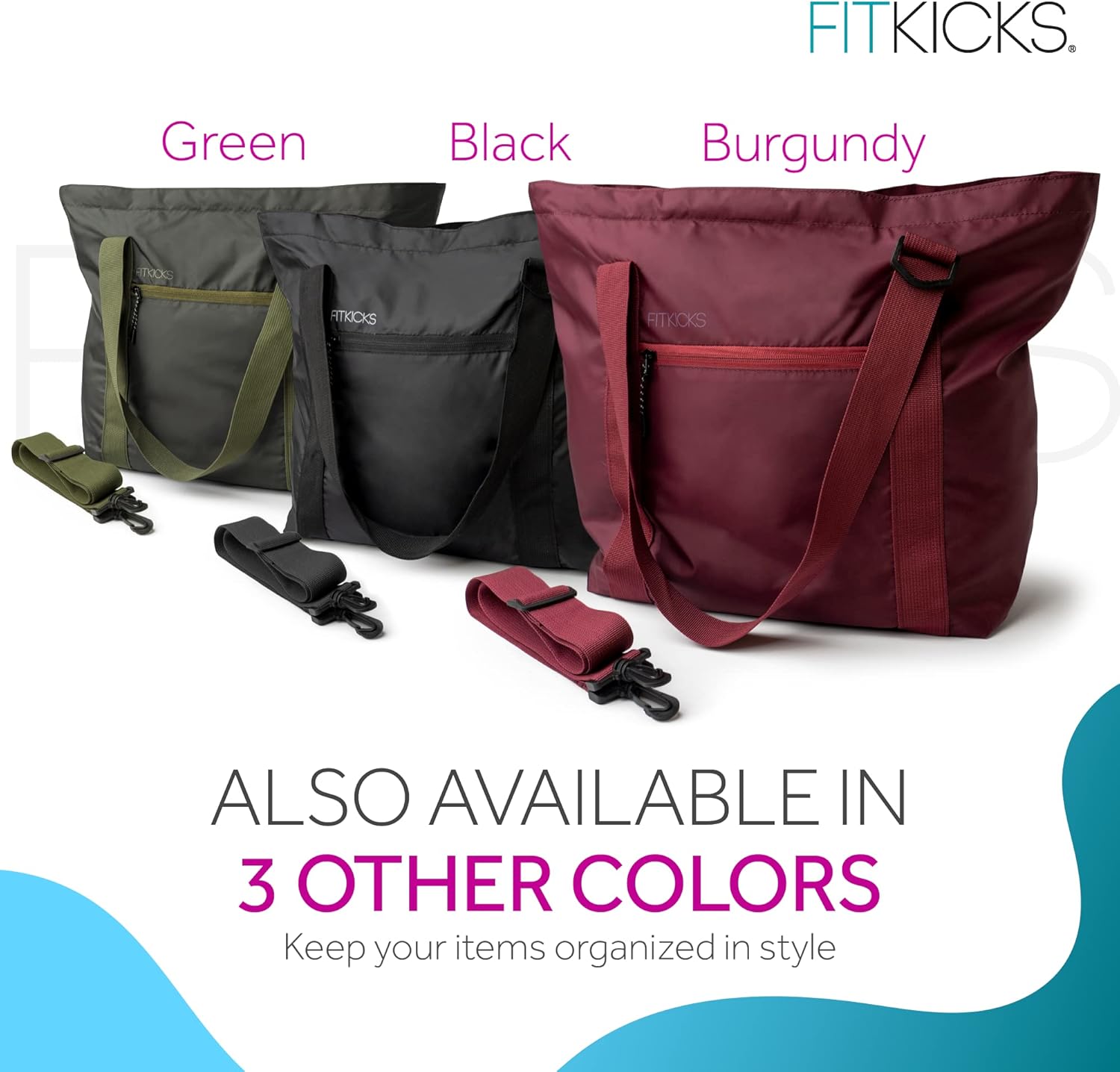 FITKICKS Hideaway Packable Duffle, Large Duffle Bag for Travel, Blue