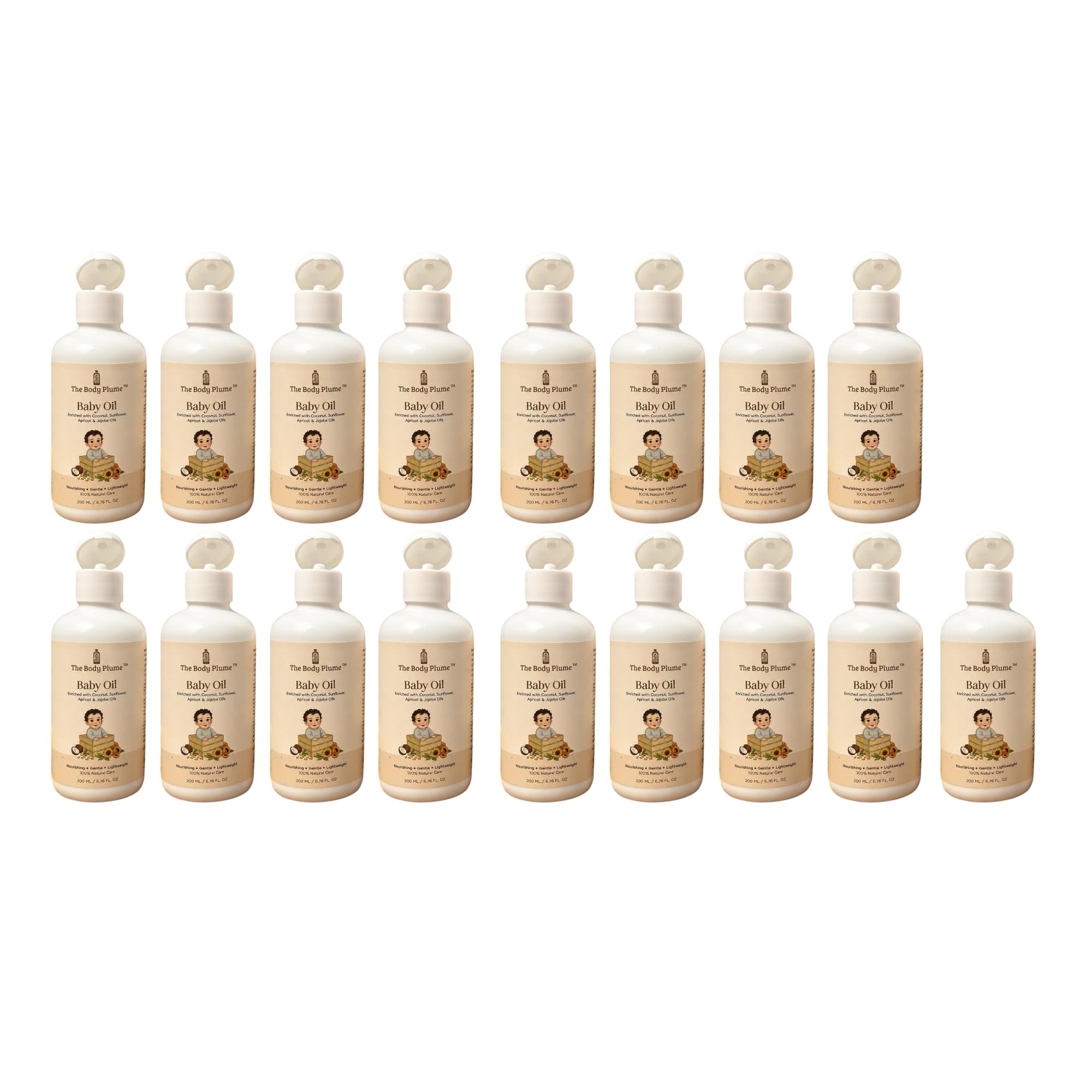 Baby Oil with Coconut, Sunflower, Jojoba & Apricot | 200ml | Lightweight Baby Massage Oil | Non-Greasy |Paraben, Silicone & Artificial Fragrance Free | Pack Of 17-image-11