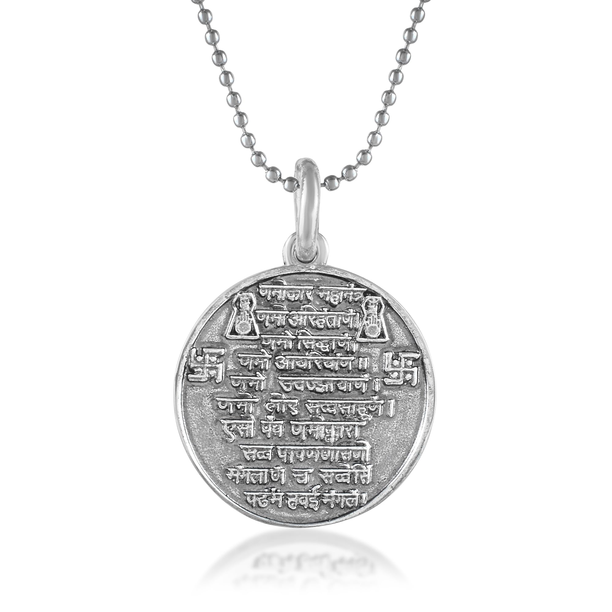Brass Jain Namokar Navkar Mantra pendant for Men women reversible Jain jewellery chain necklace locket (SST3813-3815PCDM)-image-16