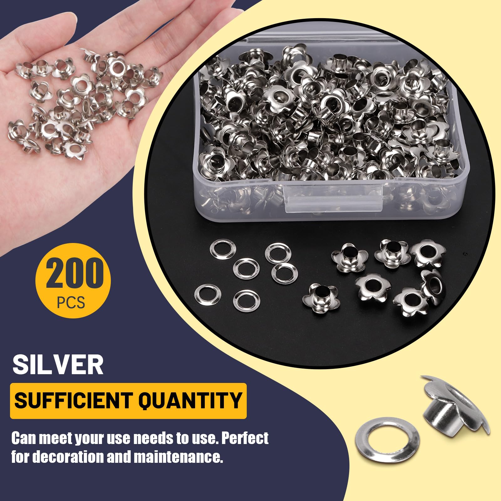Mardatt 200Pcs 3/16 Inch Flower Eyelet Grommets - Image 4