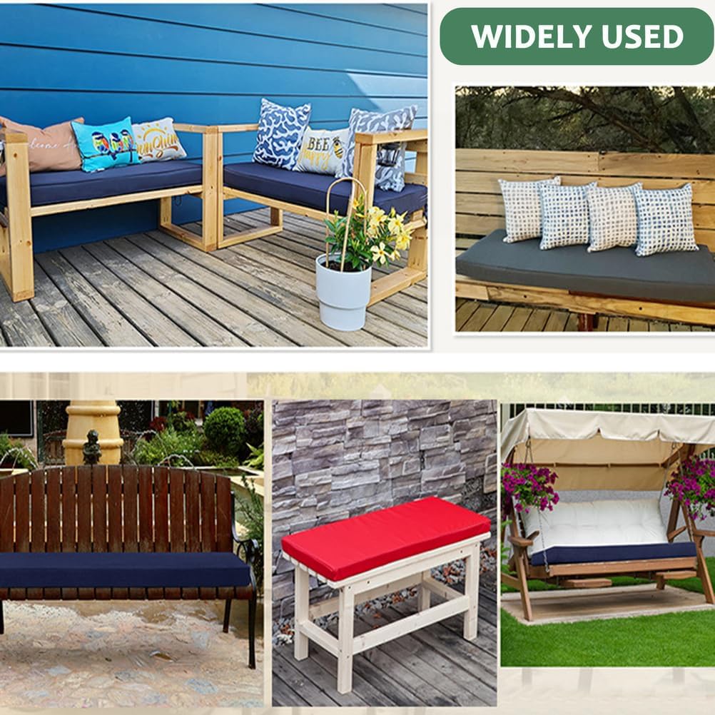 8cm 屋外防水ベンチクッション 滑り止め 快適シートパッド パイピングデザイン スイングチェアクッション ガーデンファニチャー用