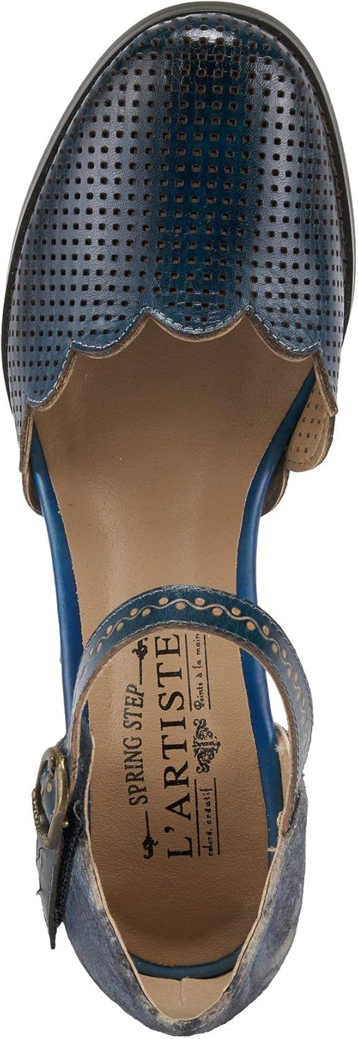 L'Artiste Parchelle Women's Hand Painted Leather D'Orsay Shoes with Strap - Image 2