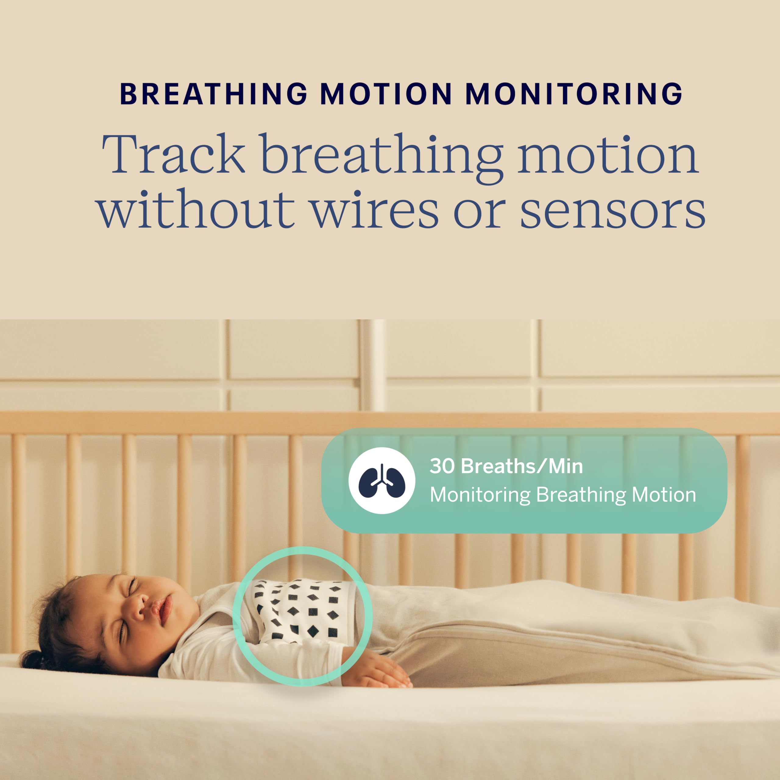 Nanit Pro Babyphone mit Kamera, Flex-Ständer & Atemband - Baby Kamera mit 1080p Video & Audio, Bewegungs-Alarm, WLAN, iOS/Android - Weiß