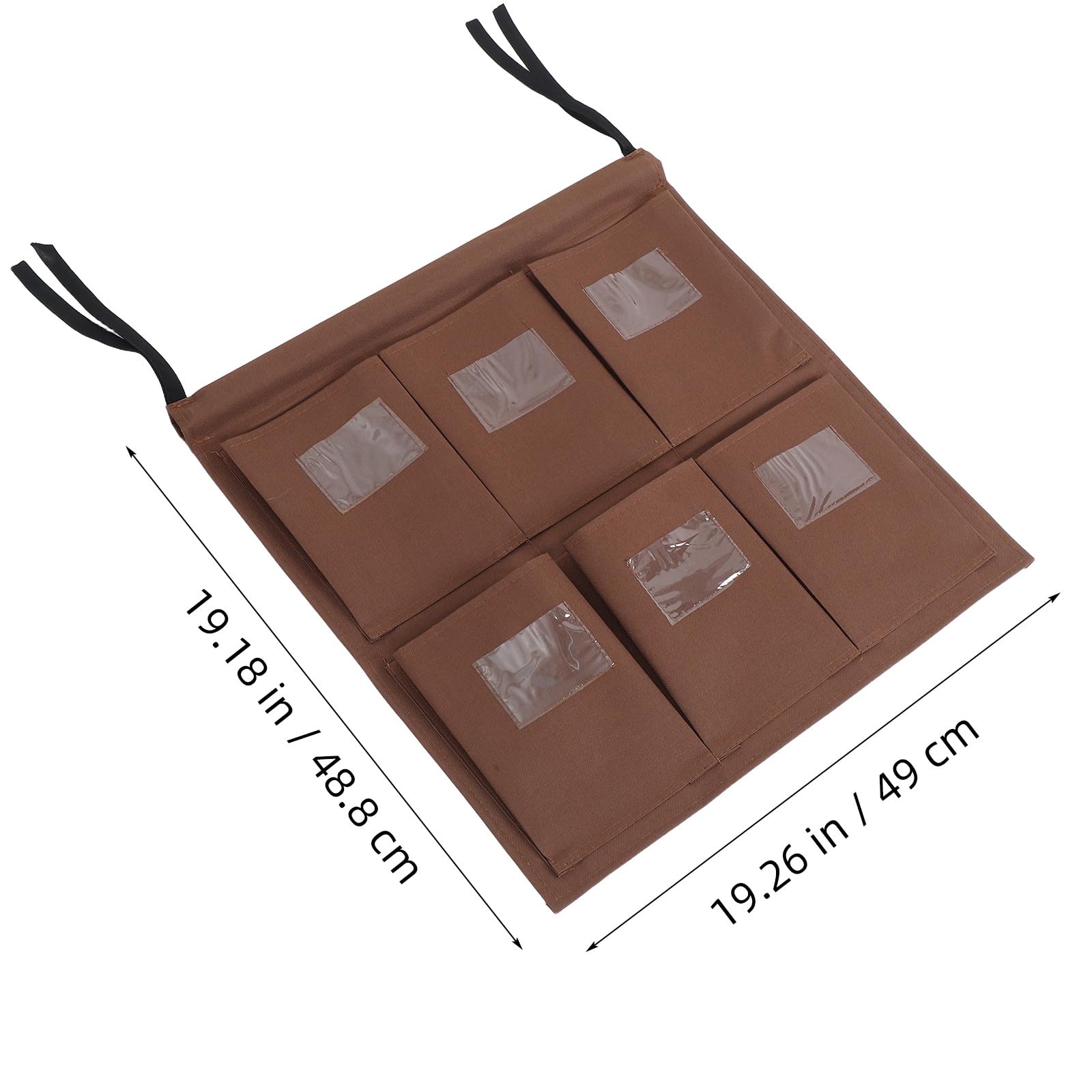 PRETYZOOM Paquet de Rangement pour Chariot de Ménage en Tissu Résistant, Poche Transparente pour Étiquette, Paquet Multifonction 6 Compartiments Café pour Organisation en Hôtel et Nettoyage