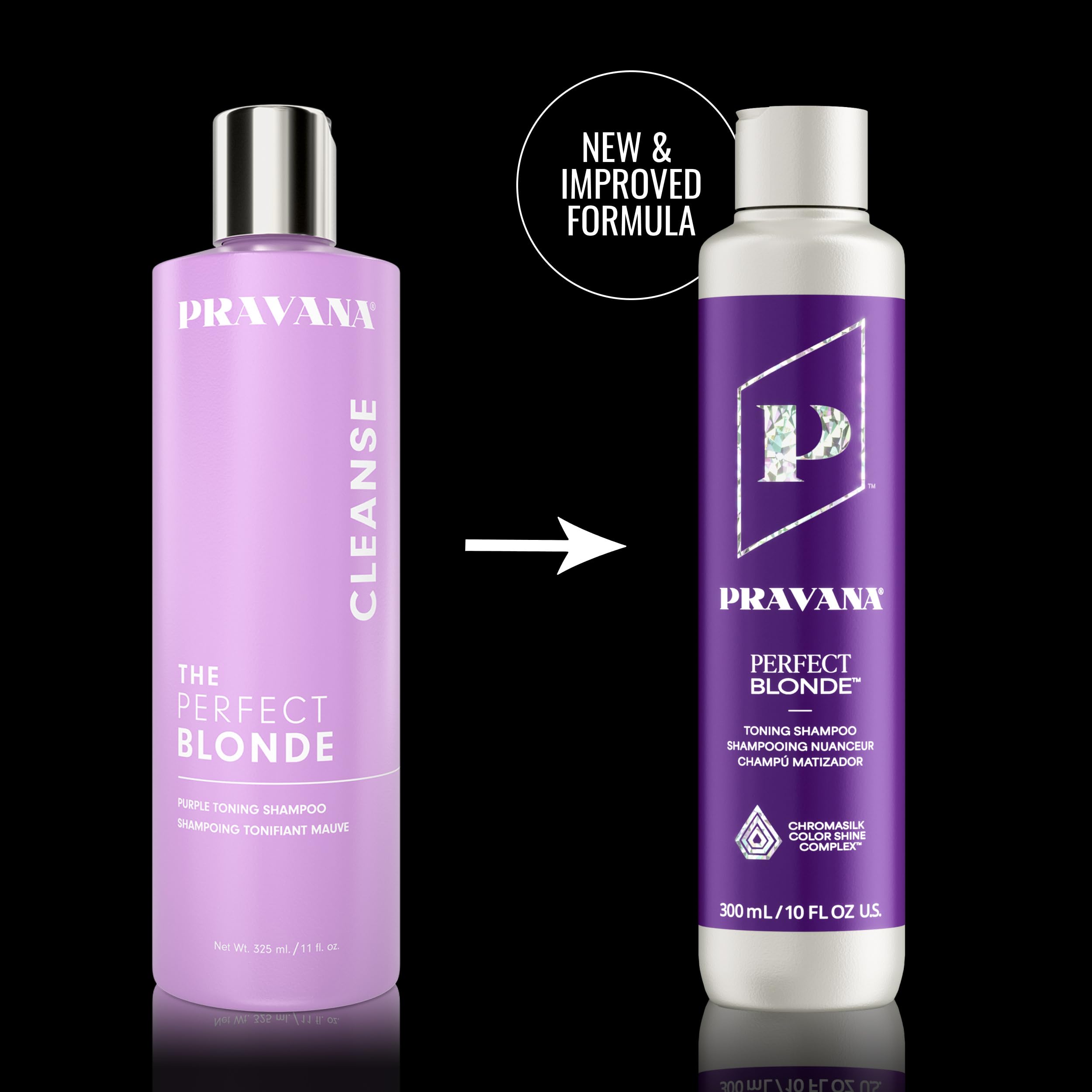 Pravana The Perfect Blonde Purple Toning Shampoo | Neutralizes Brassy, Yellow Tones | For Color Treated Hair | Chromasilk Enhances Shine & Protection | Vegan, Cruelty-Free | Paraben & Sulfate Free