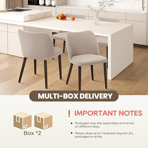 Miniatura 5 de Juego de 4 sillas de comedor de madera, silla tapizada para cocina, comedor, silla de comedor de tela moderna para restaurante y cafetería, color