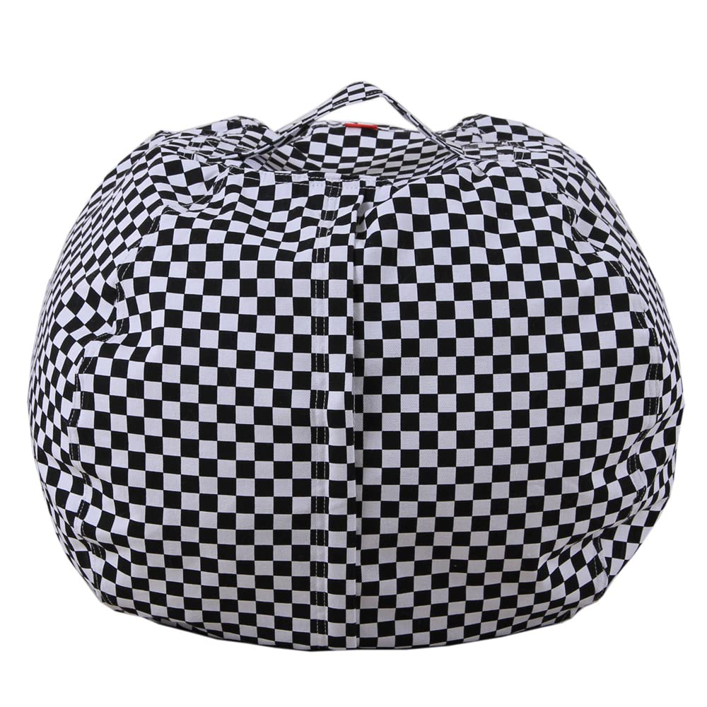 Highdi Cute Bean Bag No Filler, Gaming Beanbag Chair Cover for Adult Kids Without Filling Highback Comfortable Lazy Sofa Beanbag Soft Toy Storage Bean Bag Seat (32inch,Checkerboard) โ image 1