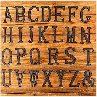 A to Z ï¼Œ0 to 9 Metal Letters & Numbers Cast Iron Decoration House Sign Doorplate DIY Cafe Wall 8cm Wrought Iron Letter Signs Dormitory Room Number (Color : E)