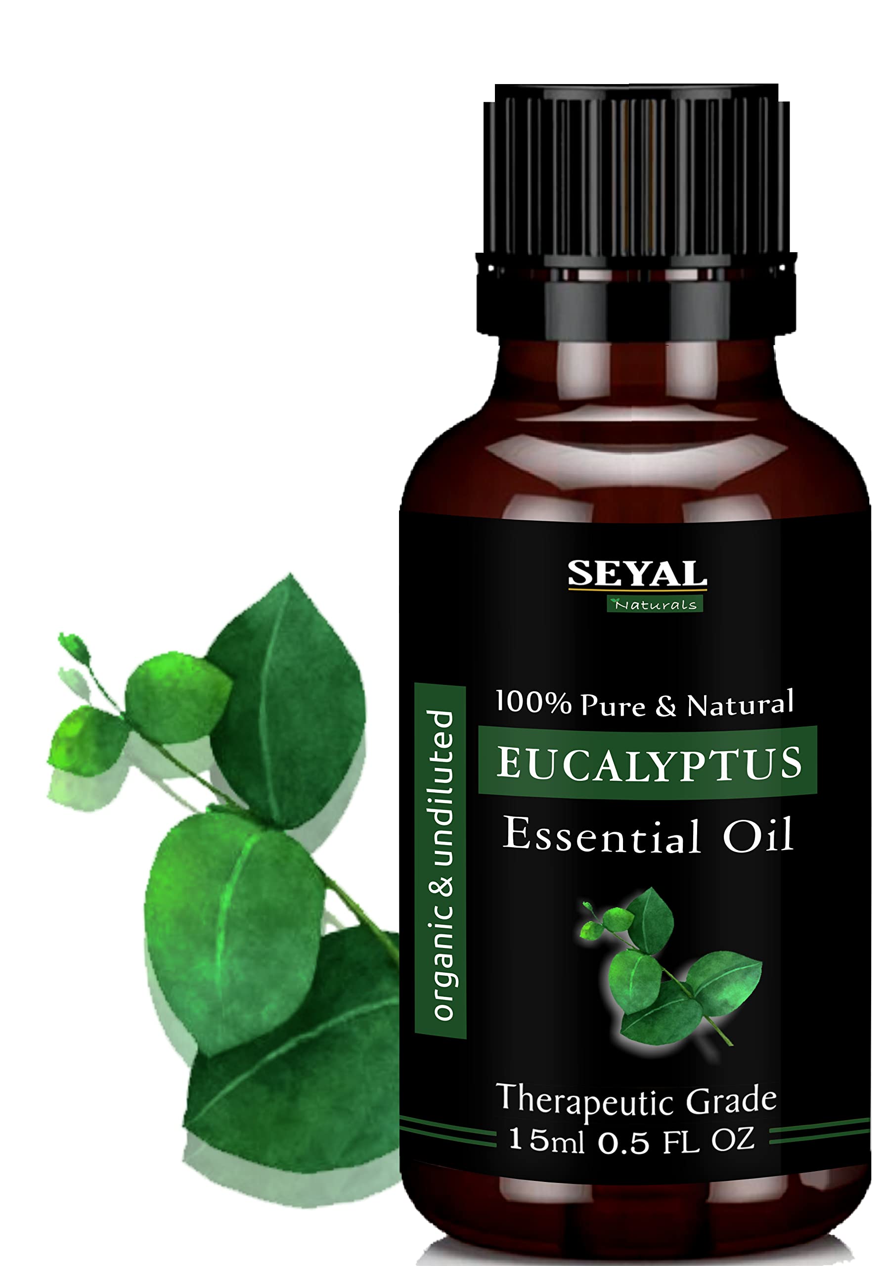 Eucalyptus Essential Oil (Nilgiri Tel) 100% Pure & Natural Therapeutic Grade, Perfect For Cold and Cough | Steam Inhalation, Aromatherapy, Hair Growth & Skin Therapy - 15ml
