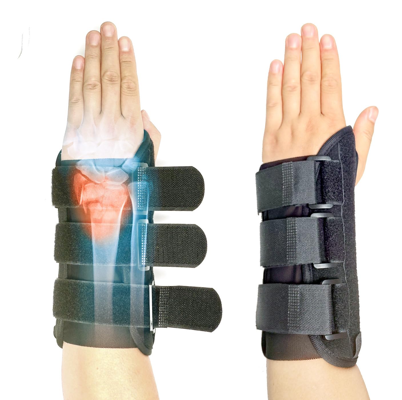 Carpal Tunnel Wrist Brace Night Support Fit for Work Pain Relief Wrist Splint for Tendonitis Sprain Strain Rigid
