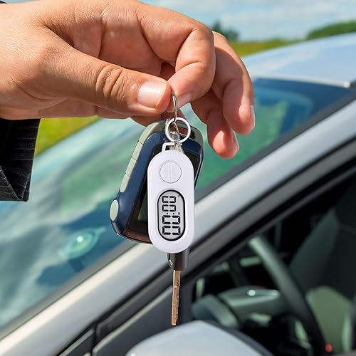 Miniatura 2 de 2 llaveros con temporizador digital pequeño, cronómetro deportivo, reloj de cuenta regresiva con diseño de pantalla LCD, para atletas, profesores,