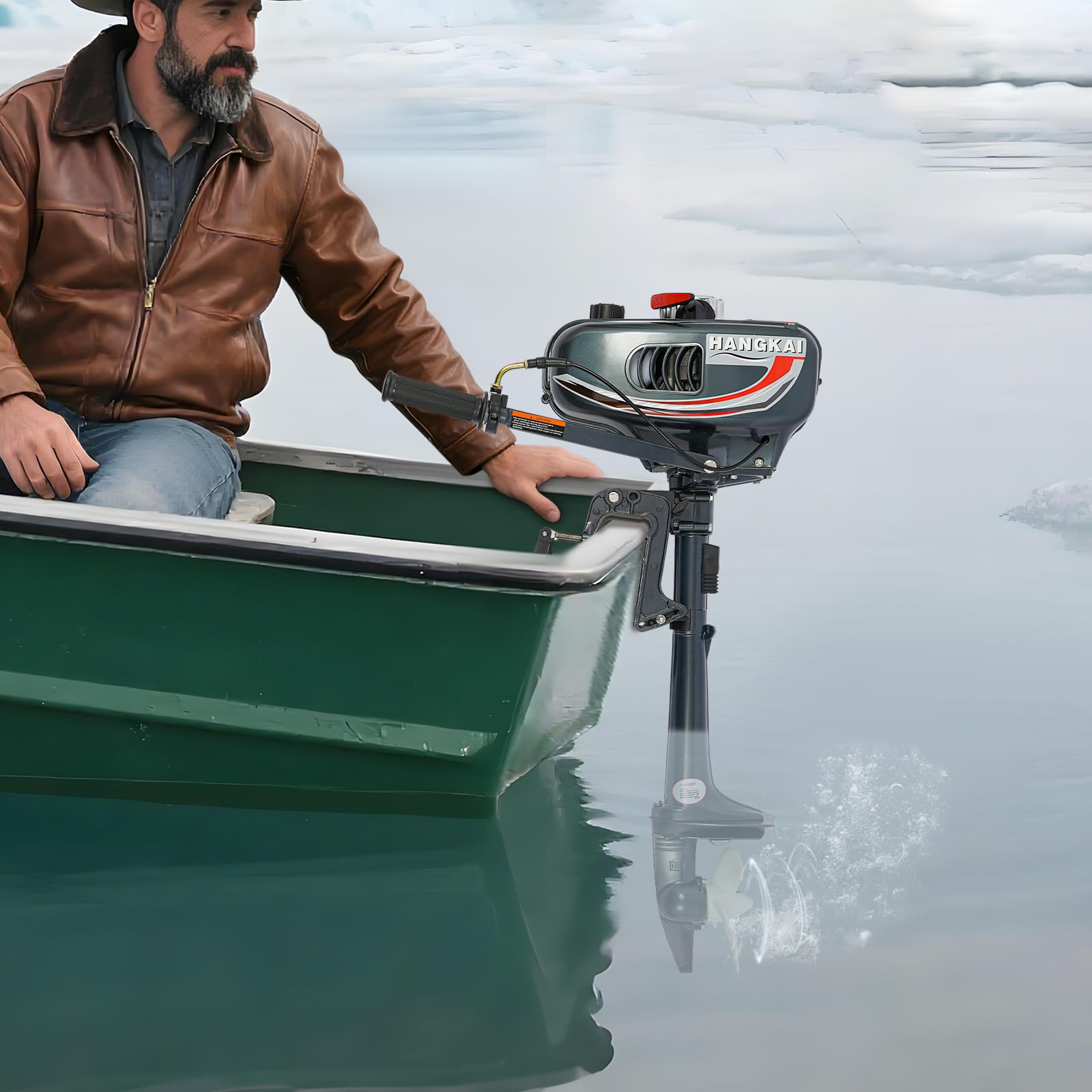 Motor eléctrico para barco 2500W 4000–5000 rpm Motor fuera de borda eléctrico de 3,5 CV con sistema de encendido CDI y función de inclinación/elevación, motor eléctrico fuera de borda motor de barco