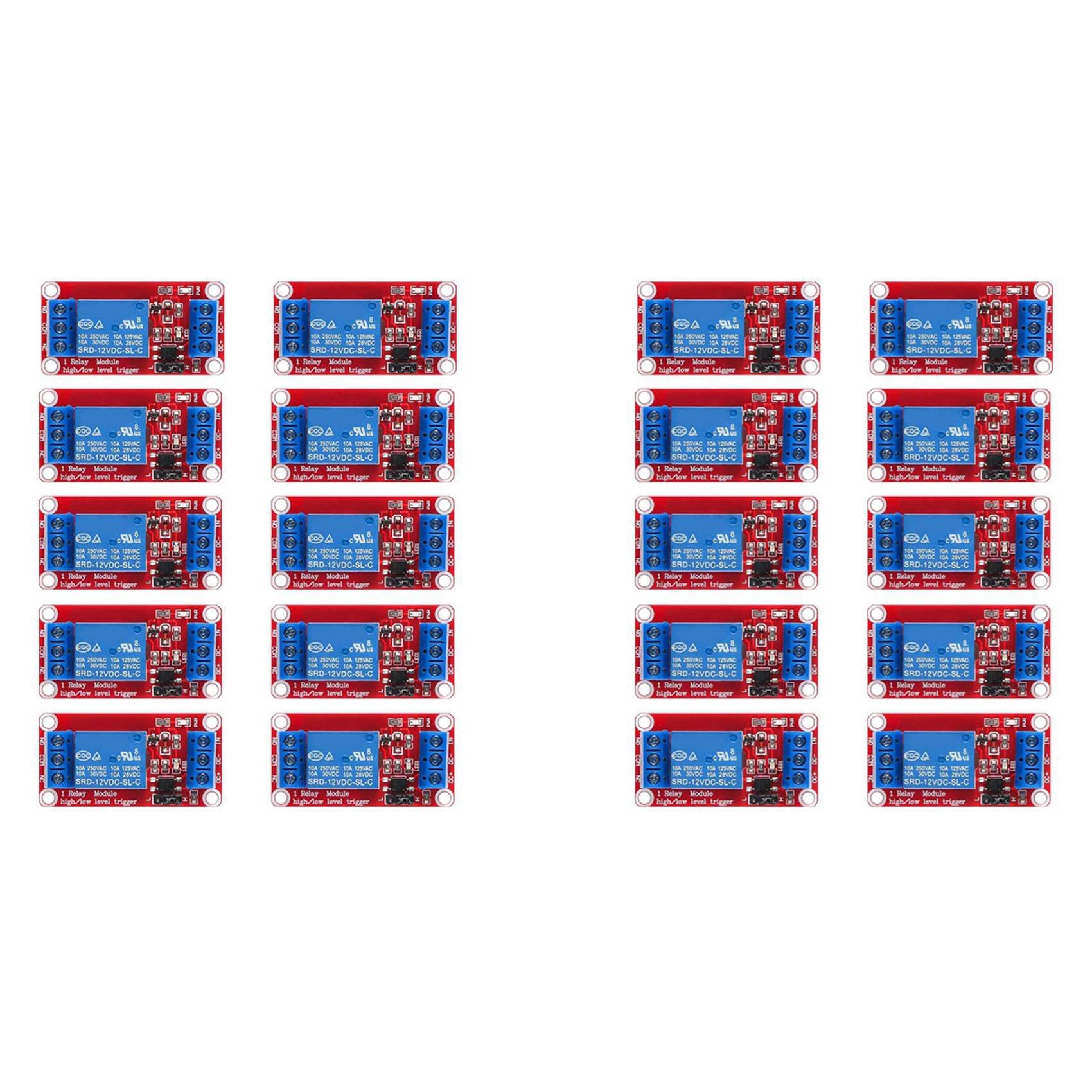 Module relais DC 12 V 1 canal isolation optocoupleur commutateur niveau haut bas x20