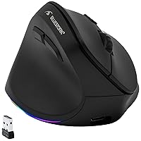 Bluestork - Mouse Verticale Senza Fili 2.4GHz + BT - Ricaricabile Mouse Ergonomico