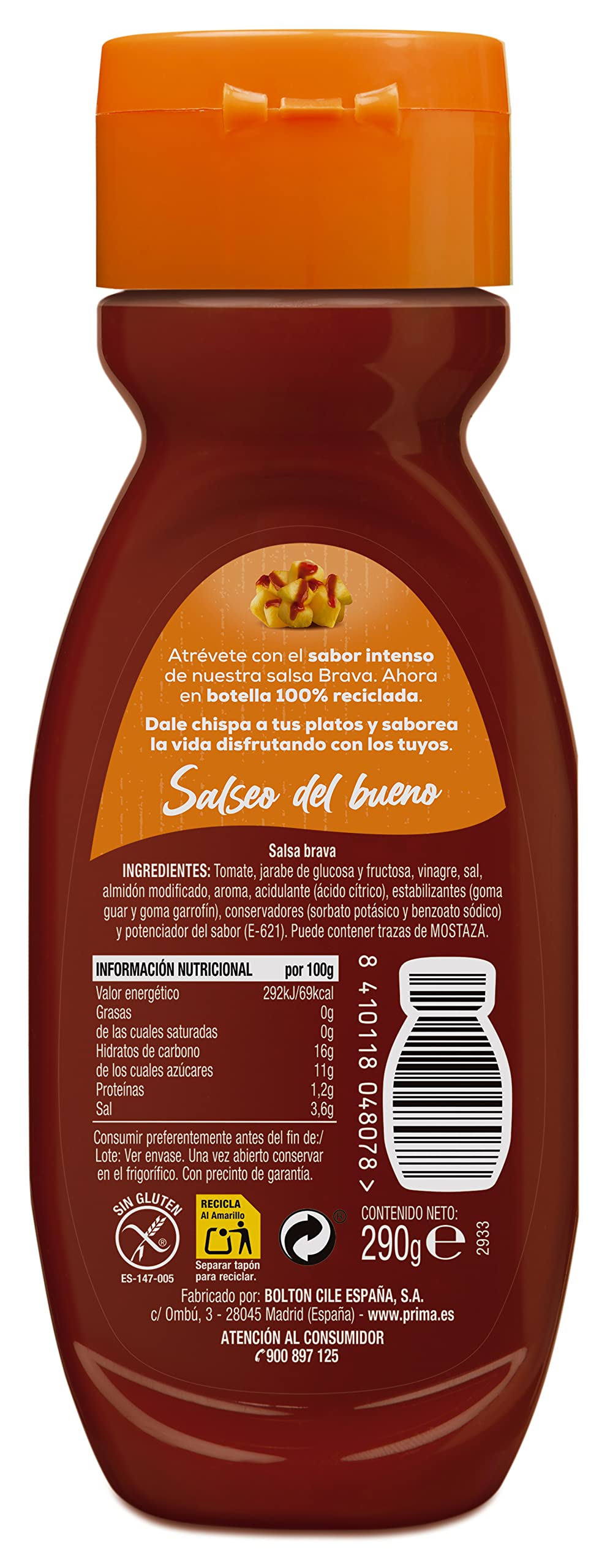 Prima salsa brava sabor Intenso. 290 g
