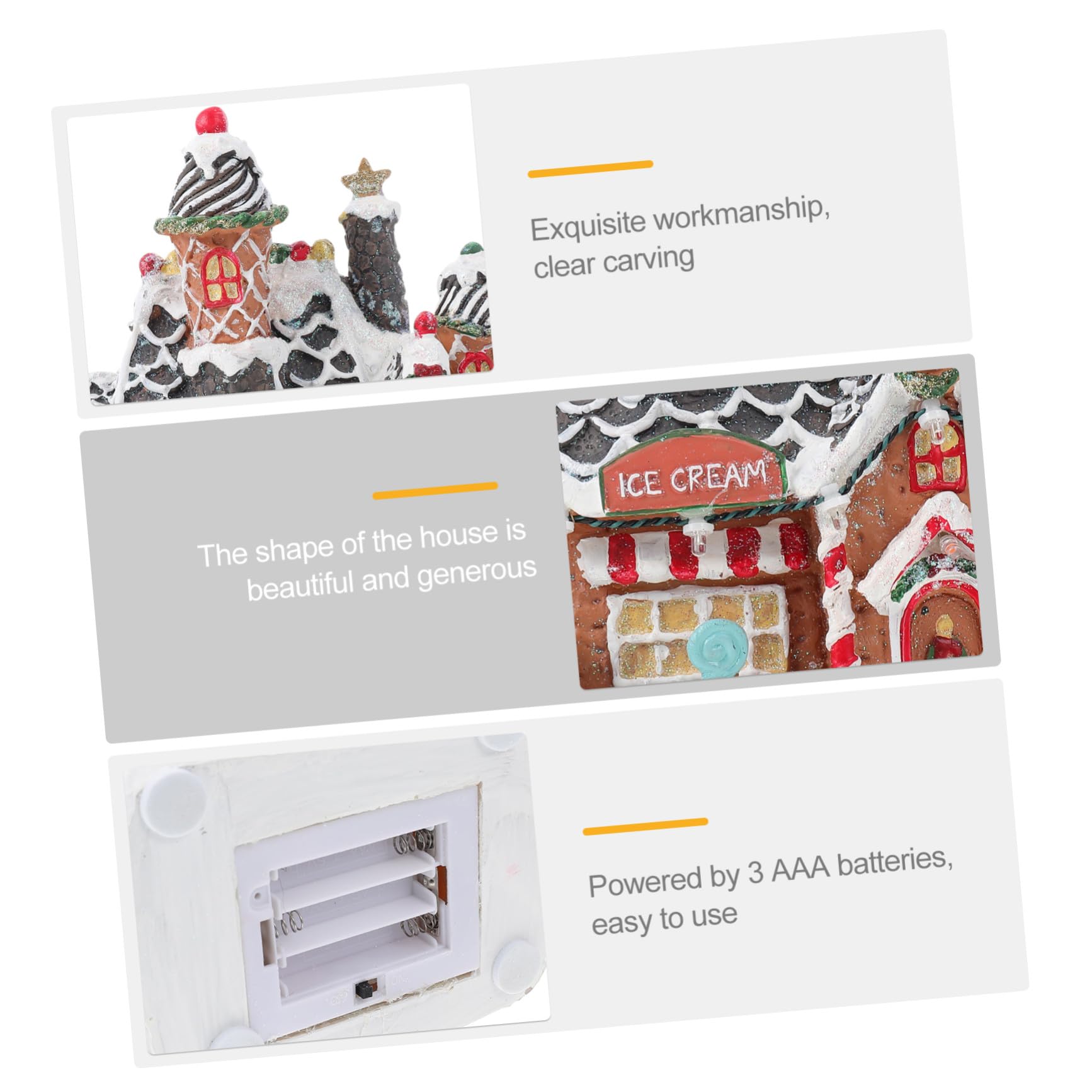 Casa Luminosa De Resina Navideña Decorativa para Manualidades, Adorno Luminoso De Escritorio Luces Led, Diseño Casa De Nieve para Decoración Interior y Ambiente Festivo, Unidad Única