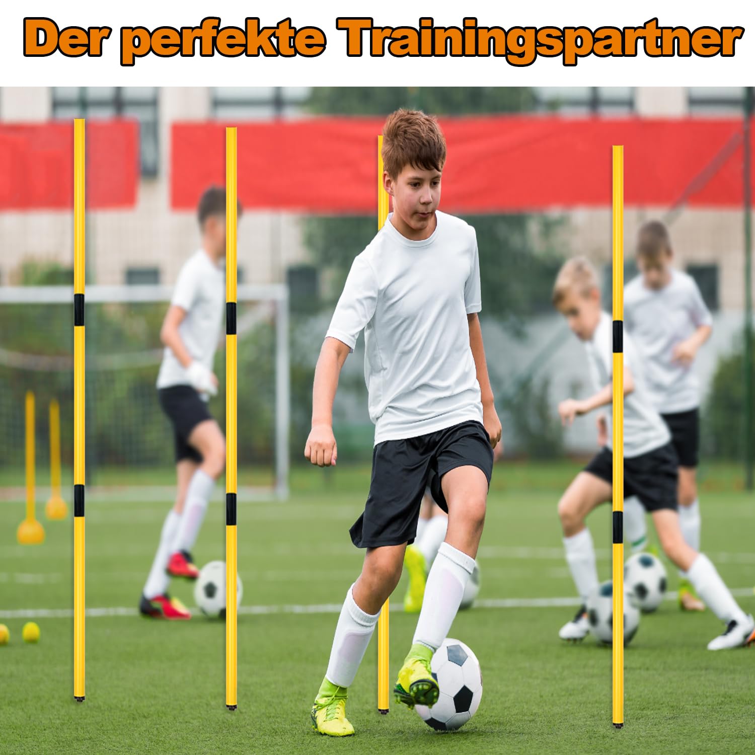 Training-Agility-Stöcke,5.6 fuß verstellbaren fußball-Trainingsstangen | Verbessern Sie Ausdauer, Geschwindigkeit und Beinarbeit für Sportler/Kinder/Adult