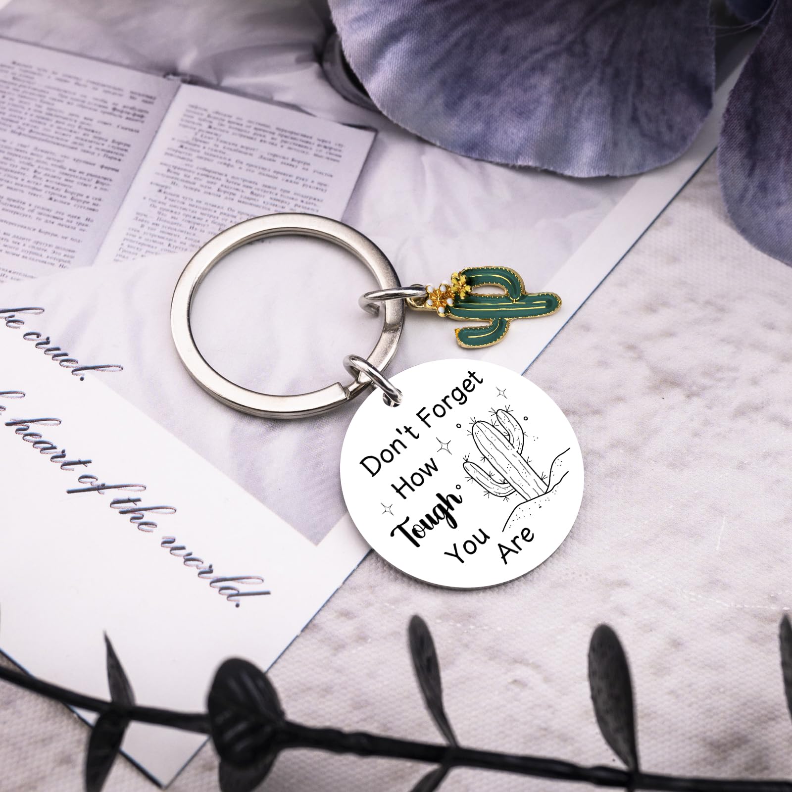 Cactus Gifts Plant Keychain Inspirational Gifts for Women Plant Lovers Friends Motivational Gift for Women Unique Arizona Souvenirs Birthday Gift for Woman