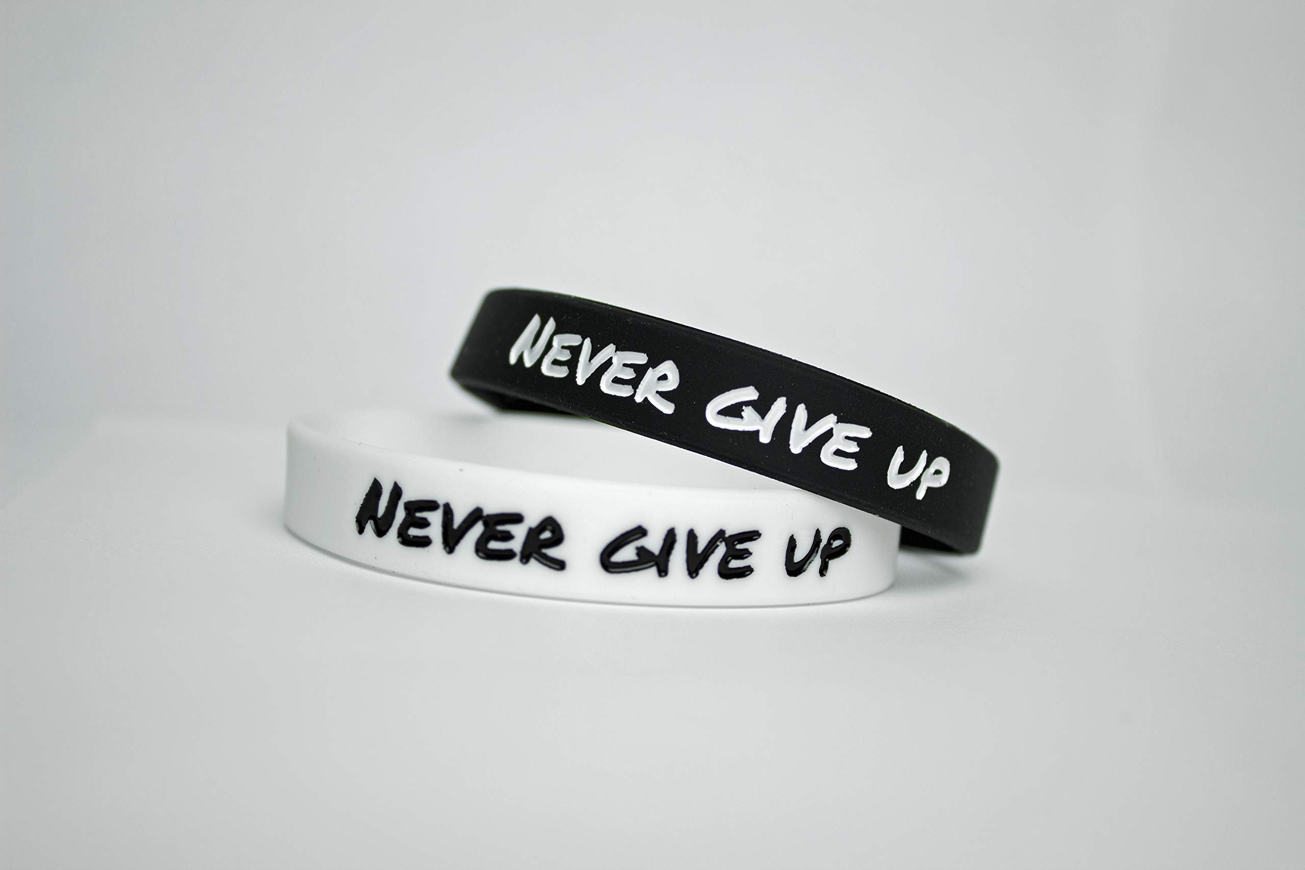 Genuine Supplies(2 Pack) Never GIVE UP(Motivational Wristbands)