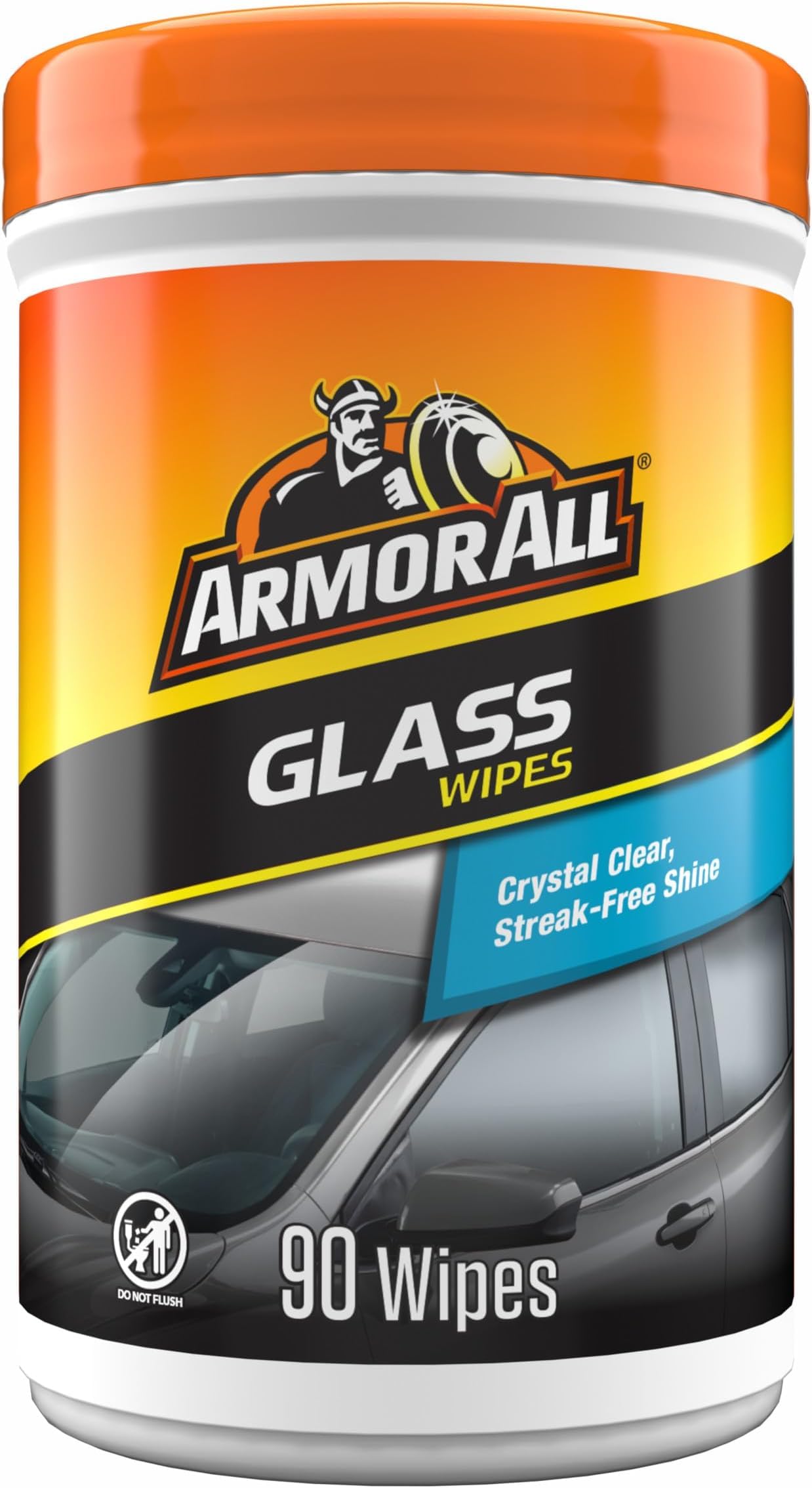 Armor All Car Glass Wipes by Armor All, Auto Glass Cleaner for Film and Grime, 90 Count (Pack of 6)