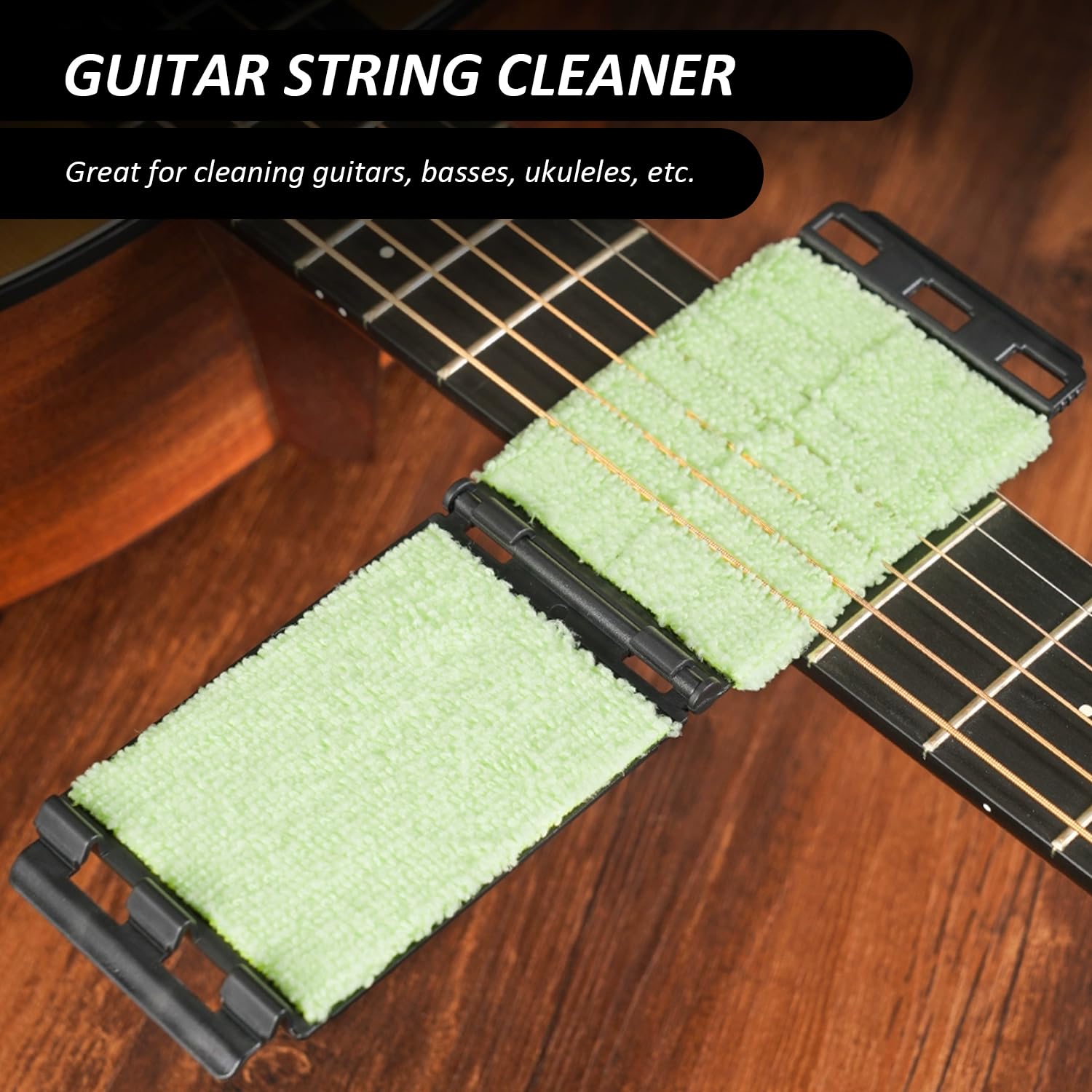 Pulitore Per Corde Chitarra - Set Di 2 Spazzole Per Pulizia Tastiera - Per Chitarra, Basso E Ukulele - Foto 2
