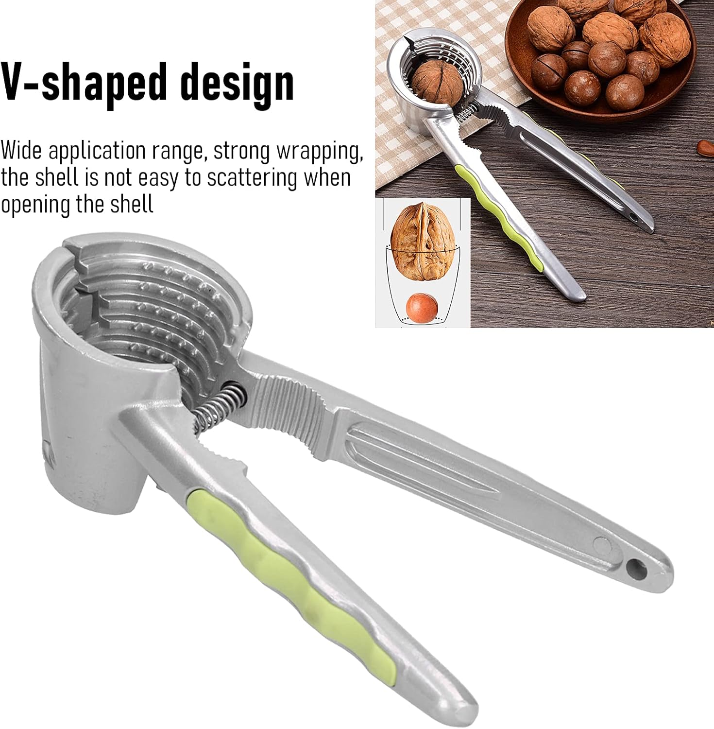 Kitchen Tool, Aluminum Alloy Nut Opener Pliers, Wear-Resistant Tool for Home Use(Yellow) (Yellow)