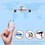 6 Pack of US/CA to EU European Plug Travel Power Plug Adapter Universal Power Jack Wall Plug Converter Input USA/Canada to Europe/Asia Socket (Orange)