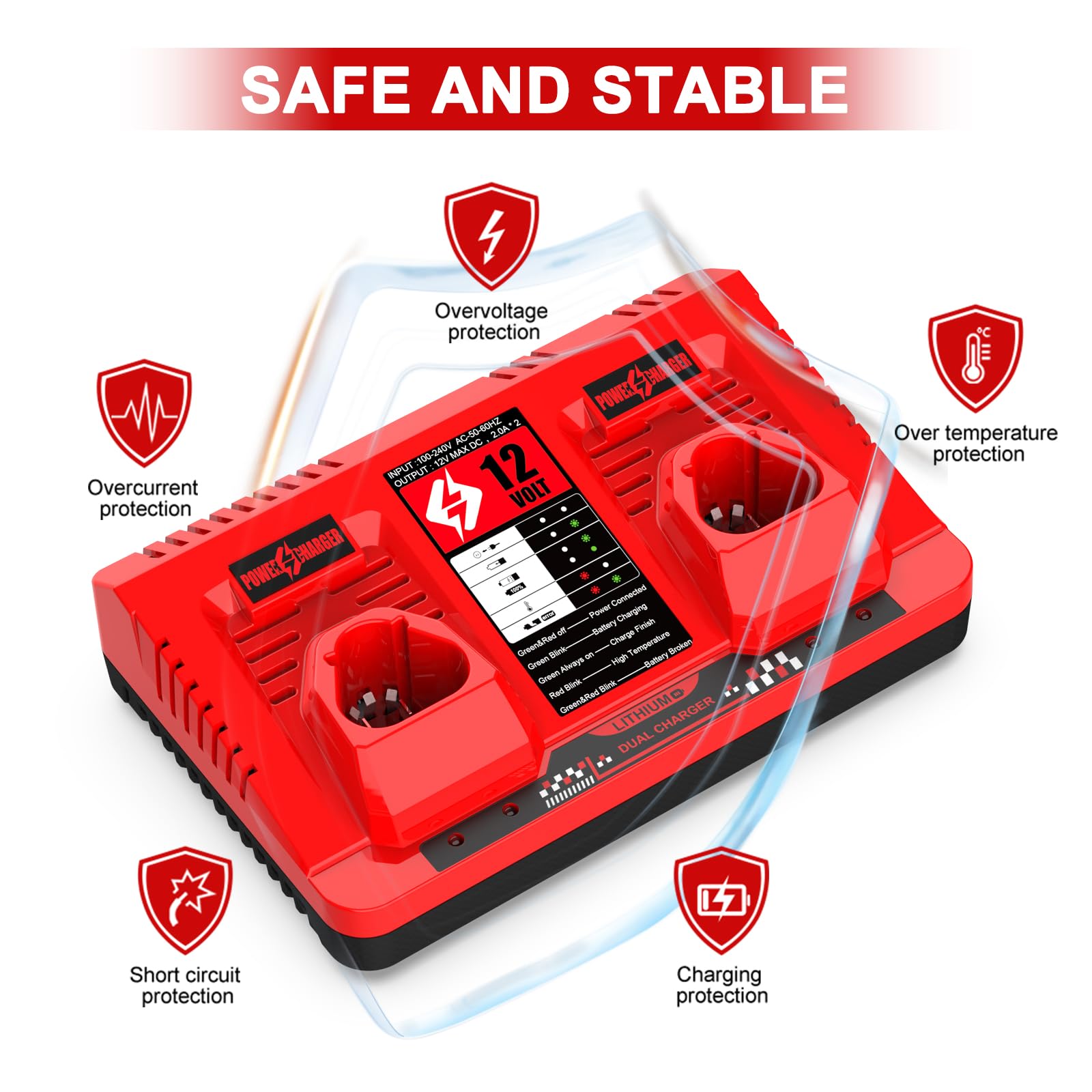 Bdreer 2 Pack 3000mAh 12V Lithium Ion Replacement Battery Compatible With Milwaukee M12 Battery
