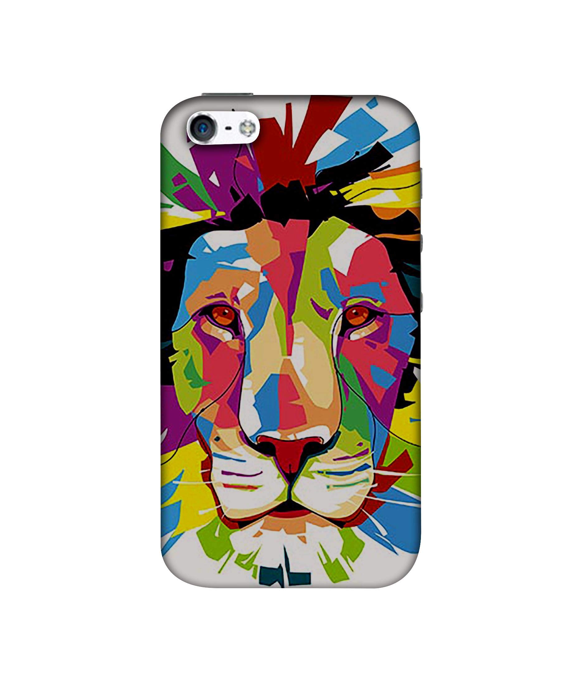 Amazon Brand - Solimo Designer Lion Multicolor Vector 3D Printed Hard Back Case Mobile Cover for Apple iPhone 5 / 5S