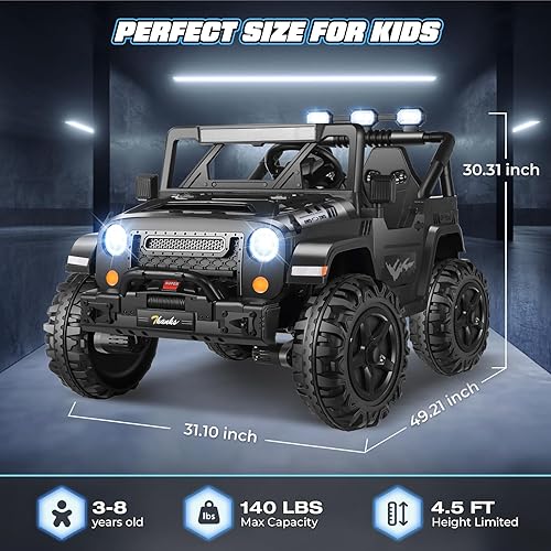 Miniatura 5 de Hikole Juguetes de Montar de 24 V 4 x 4 para Niños Grandes - Automóvil de Batería Conmutable 4WD/2WD de 2 Asientos con Control Remoto, Motores de 4