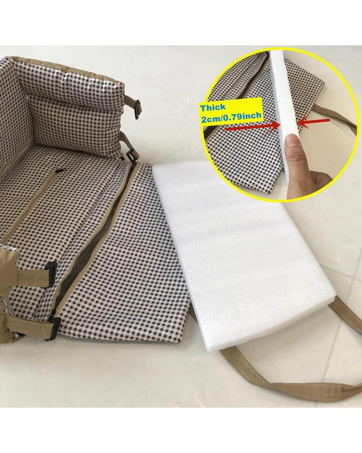 Hundesitze für Autos, Hunde-Autositz, Canvas, Katze, Hund, Transporttasche, tragbar, for das Auto, Sitz, Bett, zentrale Reisetasche for Hunde(Grey)