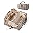 BAGSMART Travel Makeup Bag for Women, Portable Water-resistant Cosmetic Case, Puffy Padded Make Up Organizer Pouch, Open Flat Toiletry Bag for Toiletries, Brushes, Brown