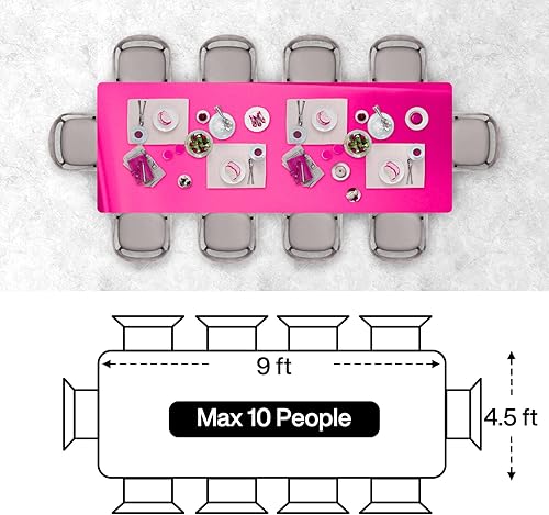 Miniatura 6 de PartyWoo Mantel rectangular de papel aluminio magenta, paquete de 3 manteles rectangulares de 54 x 108 pulgadas, mantel de aluminio para mesa de 6 a