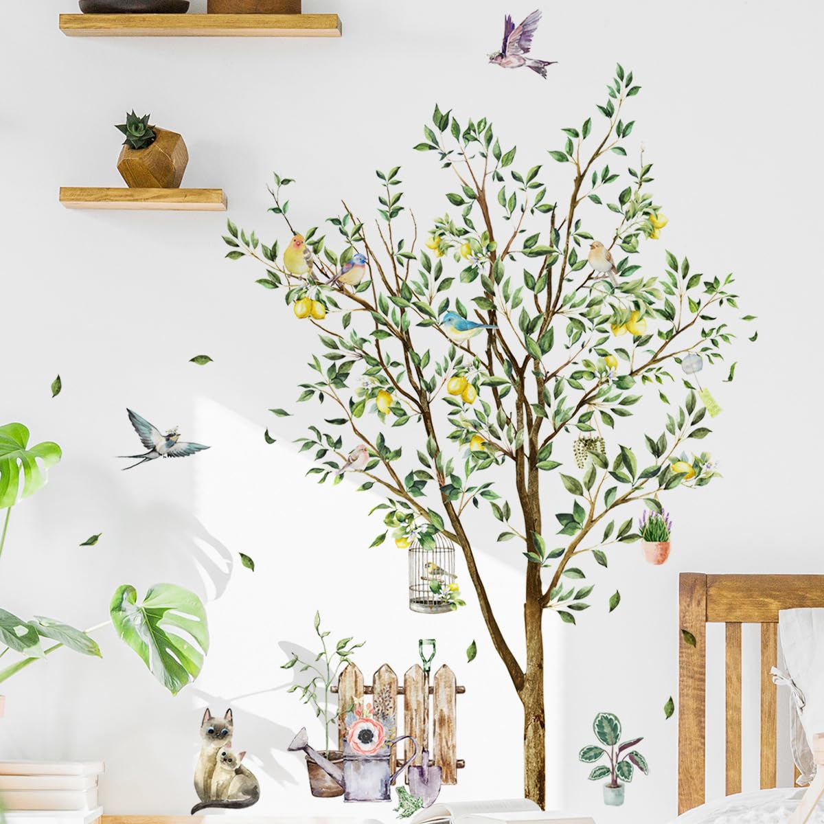 Autocollants muraux citronnier pour égayer une chambre d'enfant avec des fleurs