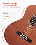 VEVOR Classical Guitar, 36 Inch, Wood Classical Guitar Starter Kit for Beginners, with Nylon Strings, Gig Bag, Strap, Tuner, Extra Strings, Picks, Capo, Sapele & Rosewood, for Kids Girls Boys, Natural