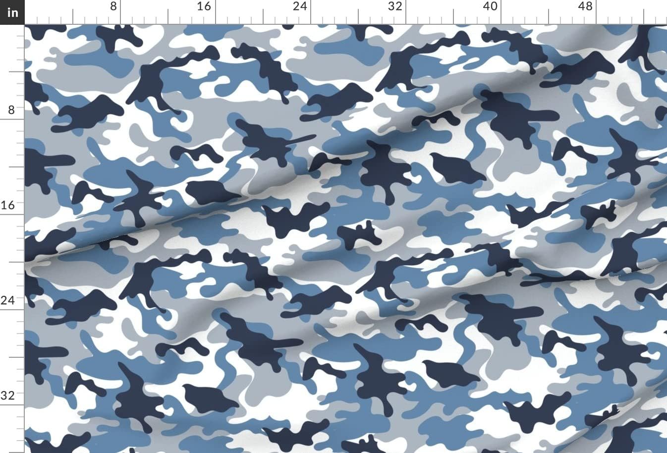 Spoonflower Fabric - Blue White Camouflage Pattern Camo Water Abstract Nursery Printed on Minky Fabric by The Yard - Sewing Baby Blankets Quilt Backing Plush