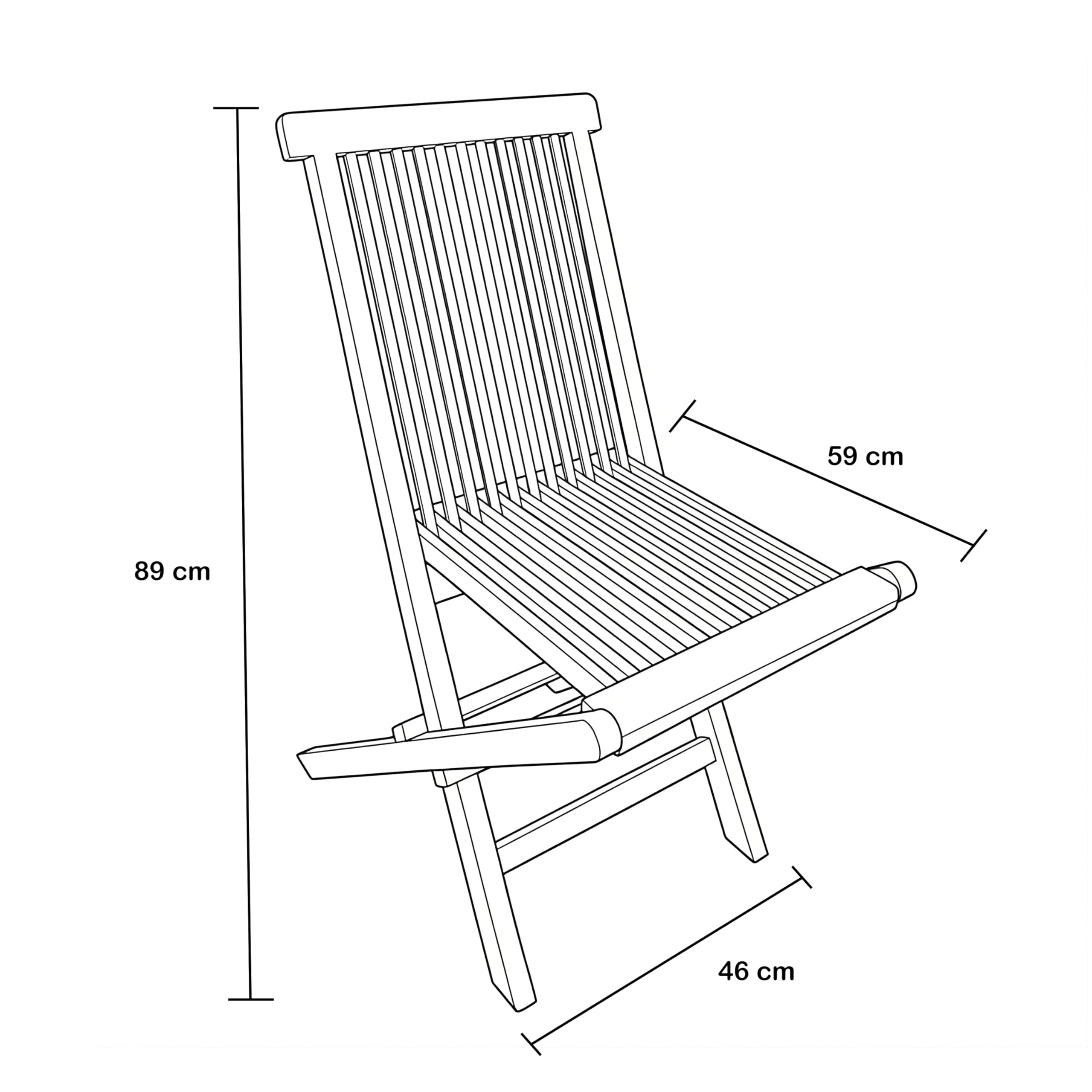 AXI Gia/Mina Conjunto de Bistro de Teca, 3 Piezas | Conjunto de Bistro con 2 sillas Plegables - Mesa de Jardin Redonda Plegable de 60 cm | Conjunto de Jardin de Madera para Balcon, terraza y Jardin