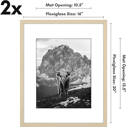 Vista 276 de Americanflat Portarretratos de 8 x 12 pulgadas con plexiglás pulido, juego de 2 portarretratos de 6 x 8 pulgadas con paspartú o para fotos de 8 x 12