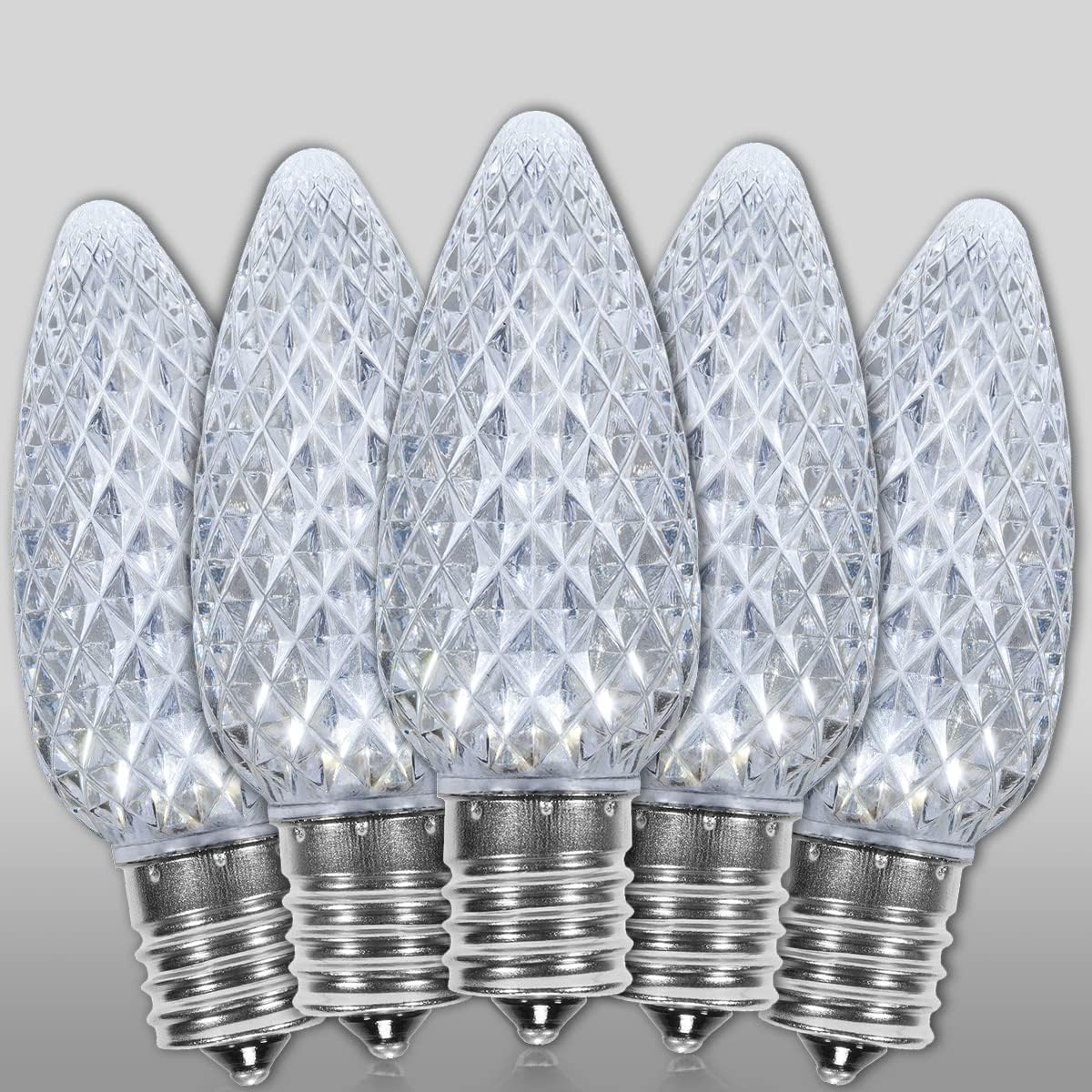Wintergreen Lighting 5 Pack OptiCore C9 LED Multicolor Christmas Light Bulbs - Replacement LED Christmas Lights Heavy Duty Premium Outdoor Christmas Lights, E17 Base
