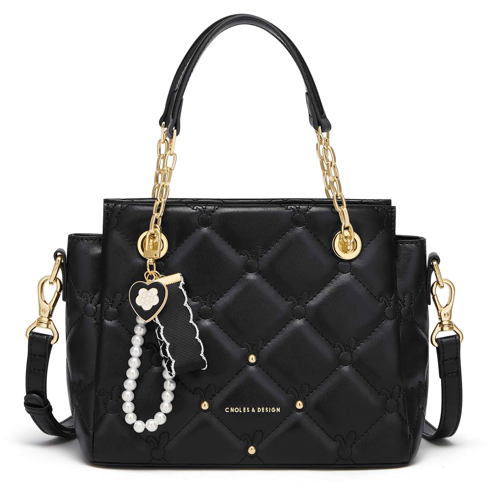 Cnoles Women Handbags and Purses Shoulder Satchel Tote Bag Crossbody Bags Soft Microfiber Leather, Top Handle Bag, With Heart-Shaped Keychain, Adjustable Strap, Ideal Gift For Work & Daily