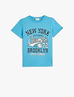 KOTON Boys New York Printed Varsity Themed Crew Neck Tshirt